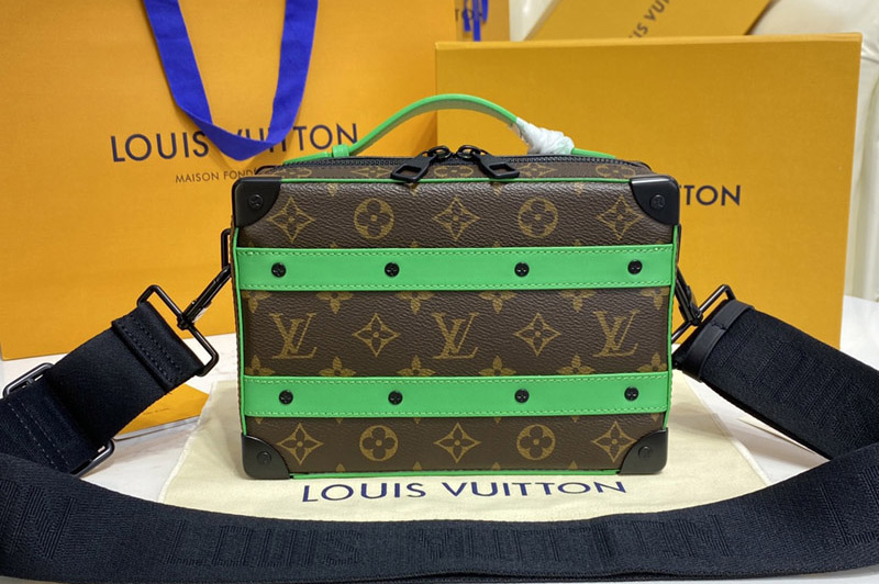 Louis Vuitton M46264 LV Handle Soft Trunk Bag in Monogram Macassar coated canvas and Green cowhide leather
