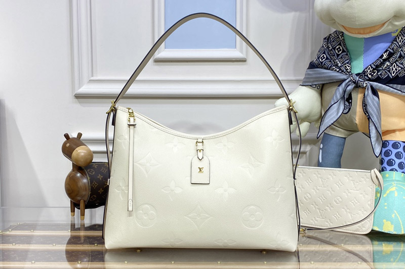 Louis Vuitton M46292 LV CarryAll MM Bag in White embossed leather