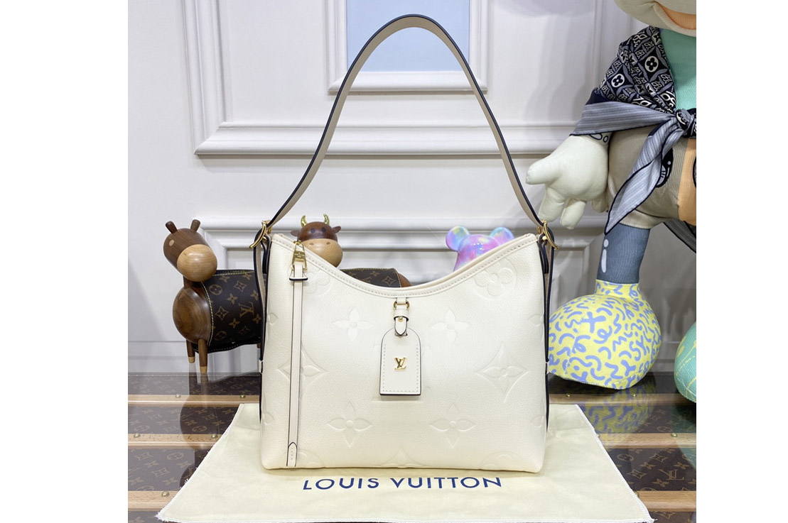 Louis Vuitton M46288 LV CarryAll PM Bag in White embossed leather