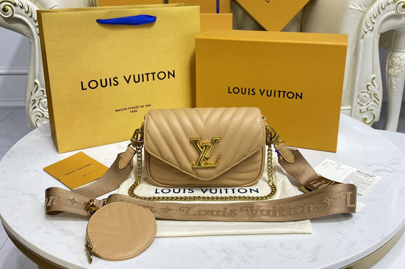 Louis Vuitton M58941 LV New Wave Multi-Pochette crossbody bag in Beige Smooth cowhide leather