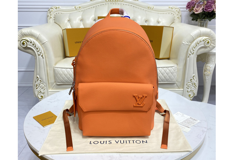 Louis Vuitton M57079 LV Aerogram Backpack in Orange grained calf leather