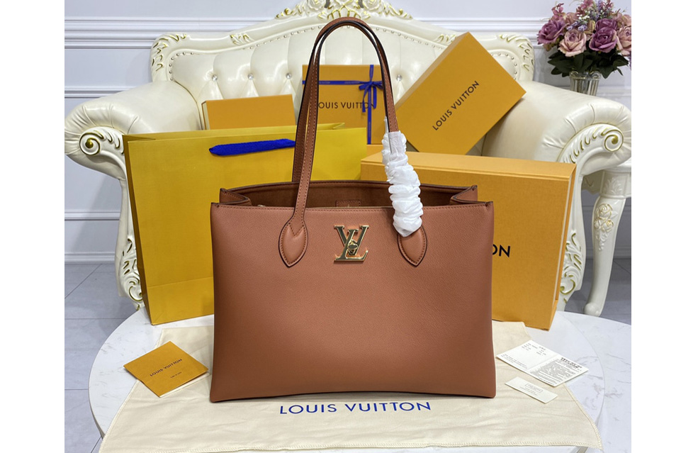 Louis Vuitton M58927 LV Lockme Shopper Bag in Brown Grained calf leather