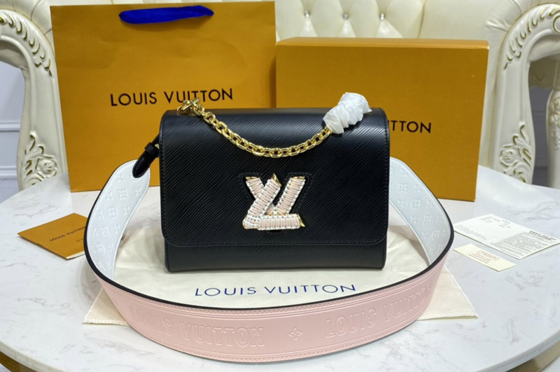 Louis Vuitton M20681 LV Twist MM handbag in Black Epi grained leather