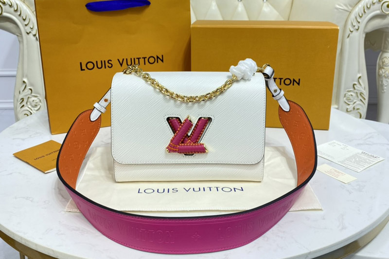 Louis Vuitton M20681 LV Twist MM handbag in White Epi grained leather