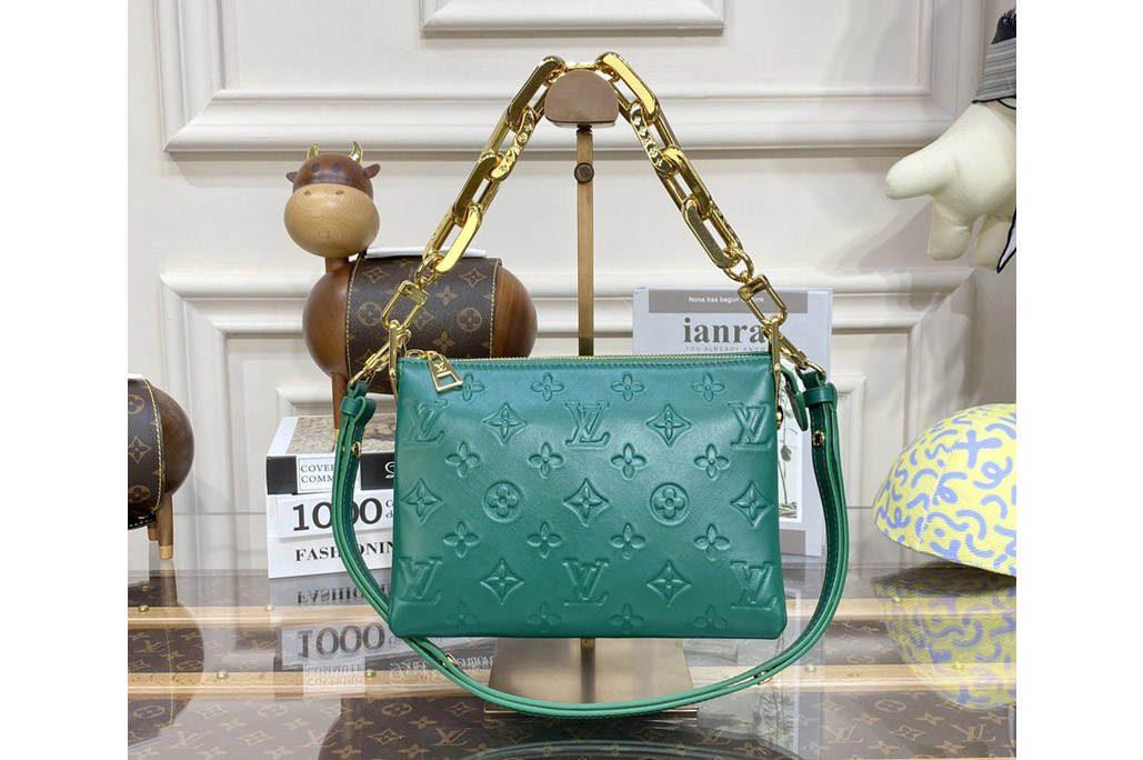Louis Vuitton M21148 LV Coussin BB handbag in Green Lambskin Leather