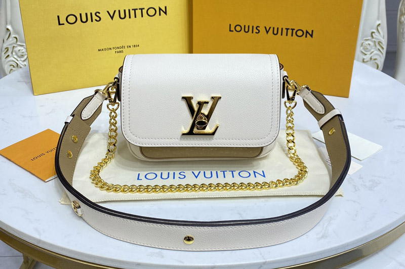 Louis Vuitton M59733 LV Lockme Tender cross-body bag in white calf leather