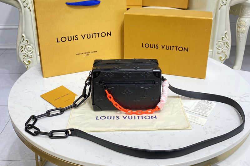 Louis Vuitton M55702 LV Mini Soft Trunk bag in Black Taurillon cowhide leather