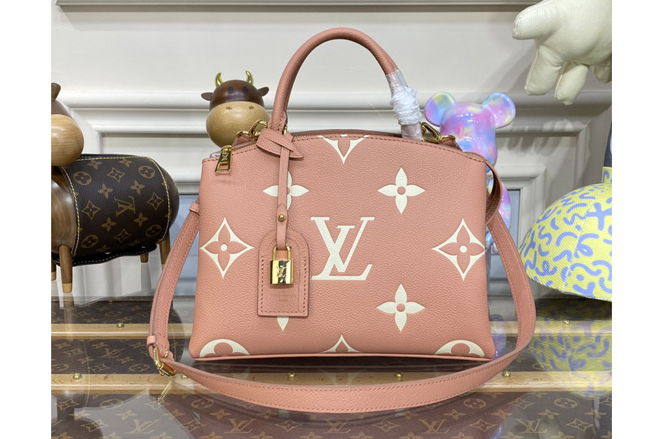Louis Vuitton M46353 LV Petit Palais handbag in Pink/Cream Monogram Empreinte leather