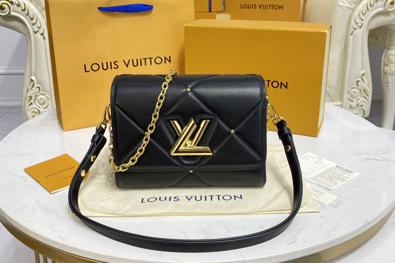 Louis Vuitton M59029 LV Twist PM handbag in Black Sheepskin leather