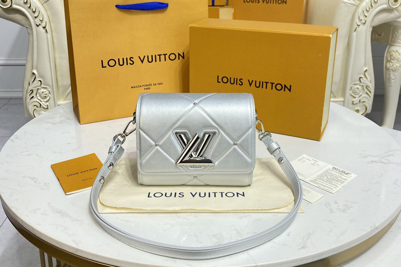 Louis Vuitton M59031 LV Twist PM handbag in Argent Sheepskin leather