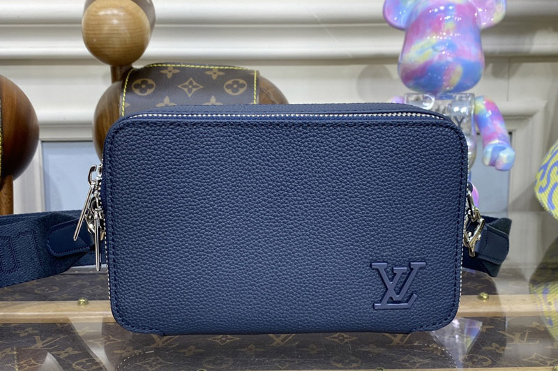 Louis Vuitton M59161 LV Alpha Wearable Wallet in Blue Grained calf leather