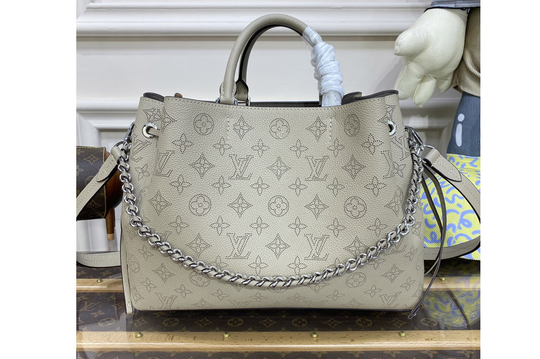 Louis Vuitton M59201 LV Bella Tote Bag in Gray Mahina calf leather