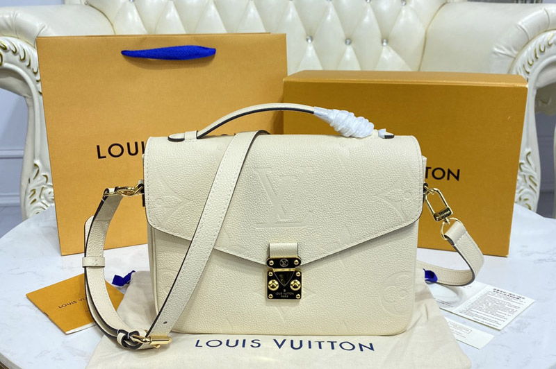 Louis Vuitton M45773 LV Pochette Metis Bag in White Monogram Empreinte leather