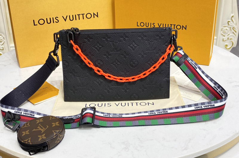 Louis Vuitton M59681 LV Trio Pouch bag in black Taurillon Monogram ...