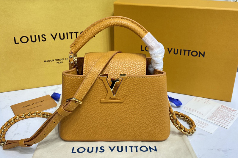 Louis Vuitton M59928 LV Capucines Mini handbag in Brown Taurillon leather