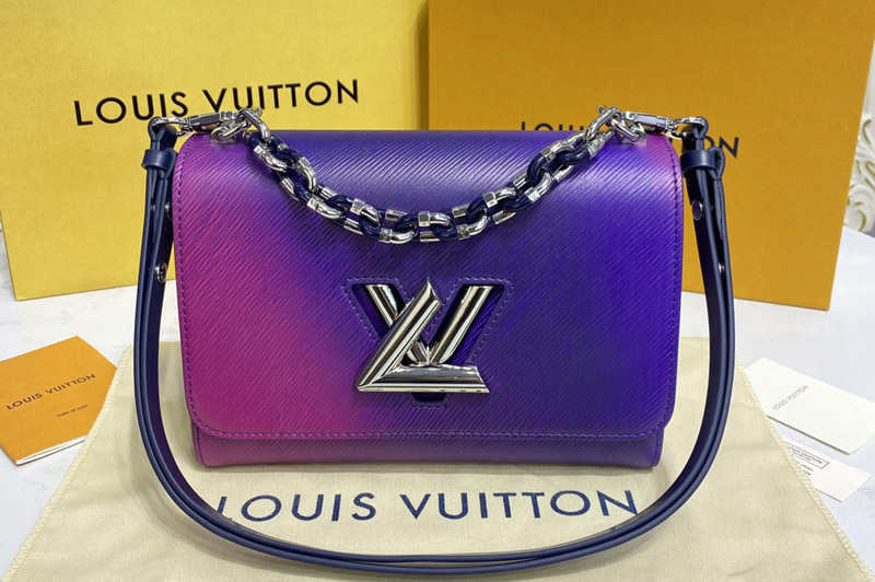 Louis Vuitton M59896 LV Twist PM handbag in Blue Epi grained leather