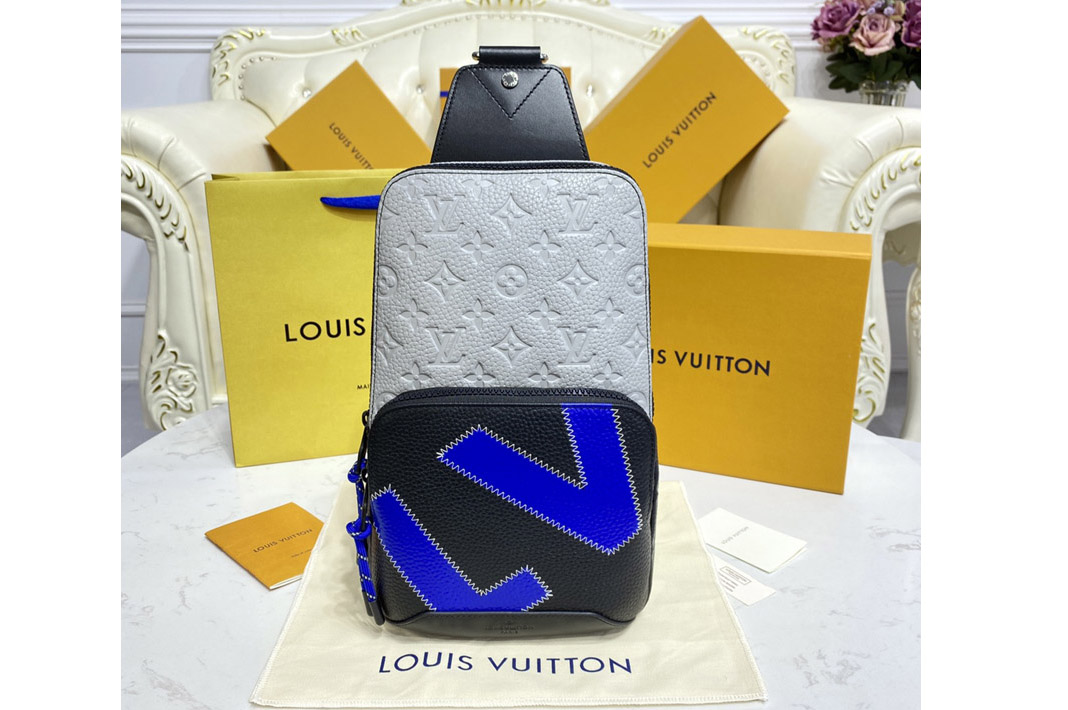 Louis Vuitton M59926 LV Avenue Slingbag in Black and Gray Taurillon leather