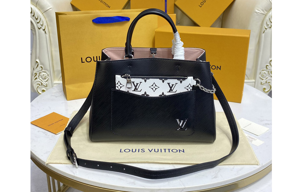 Louis Vuitton M59954 LV Marelle Tote MM bag in Black Epi leather