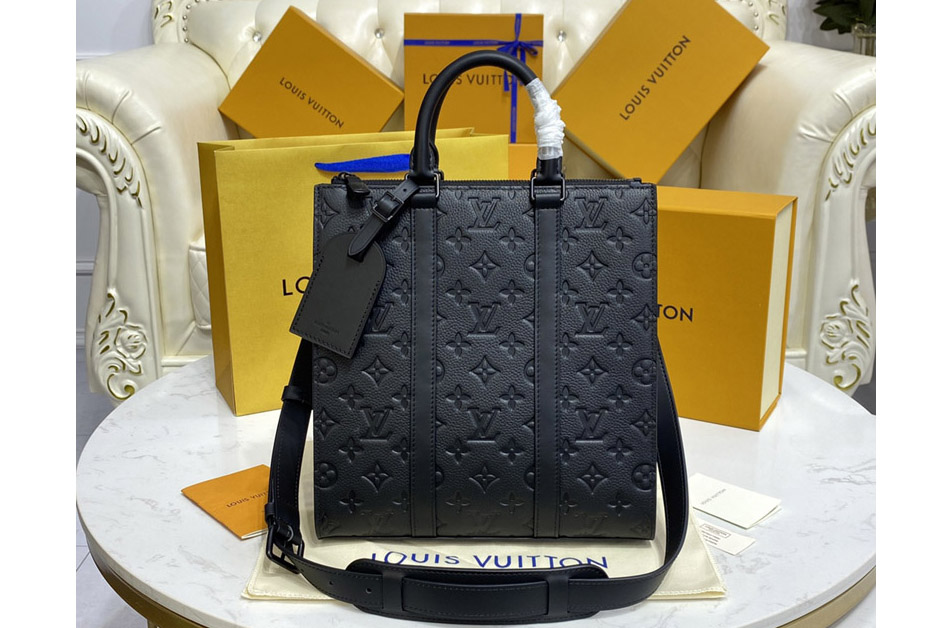 Louis Vuitton M59960 LV Sac Plat Cross Bag in black Taurillon leather