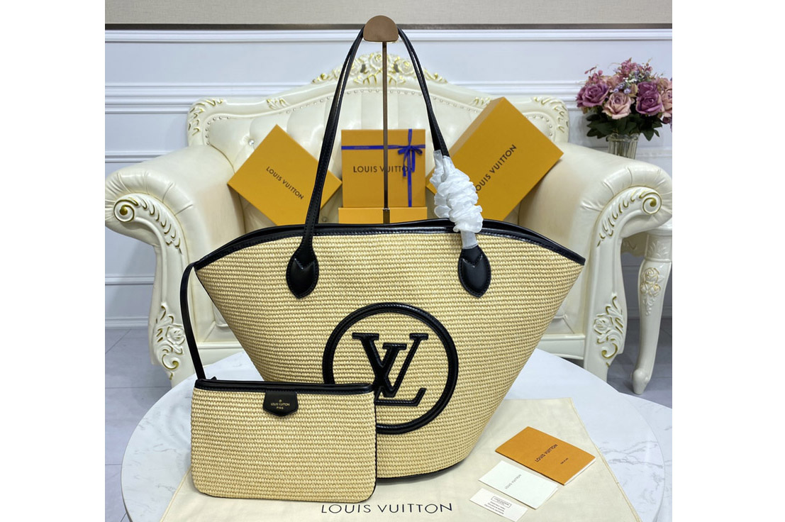 Louis Vuitton M59808 LV Saint Jacques Bag in Black Synthetic knitted raffia