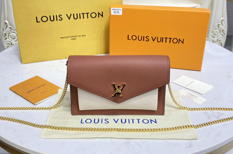 Louis Vuitton M81193 LV Mylockme Chain Pochette Bag in Brown Calf leather