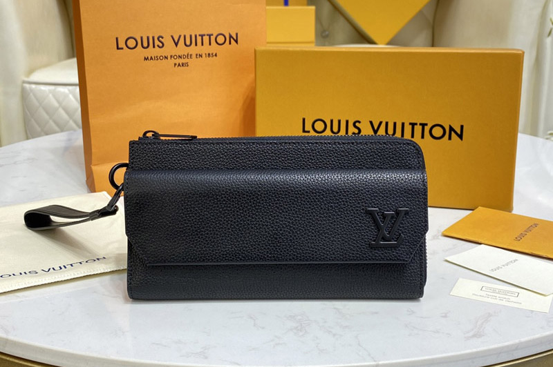 Louis Vuitton M69831 LV New Long Wallet in Black grained calf leather