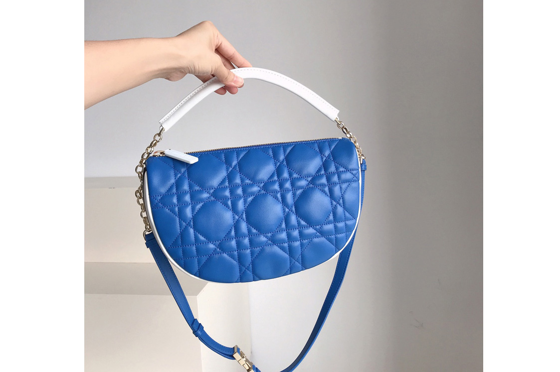 Christian Dior M7201 Medium Dior Vibe Hobo bag in Blue Cannage Lambskin