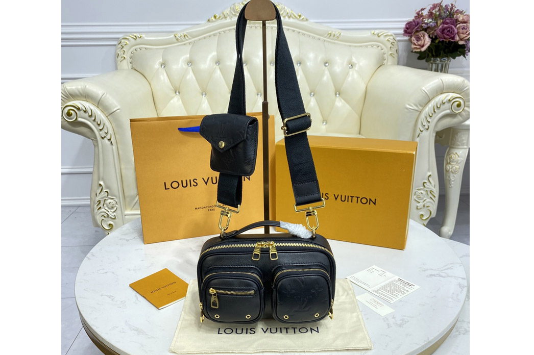 Louis Vuitton M80450 LV Utility Crossbody bag is Black Calfskin leather