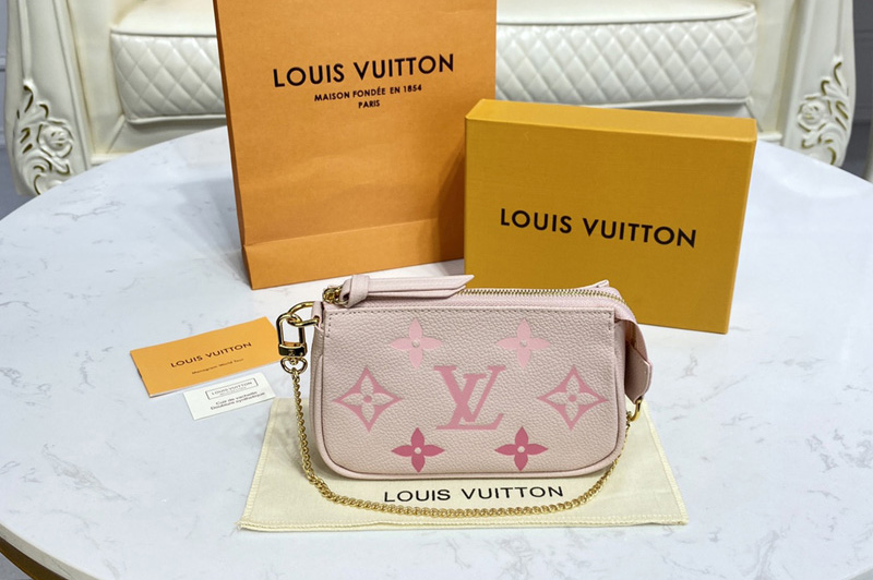Louis Vuitton M80501 LV Mini Pochette Accessoires in Pink Monogram Empreinte leather