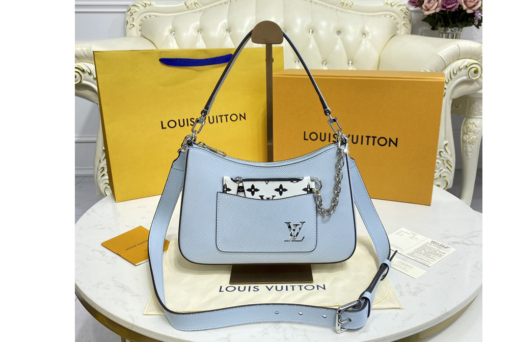 Louis Vuitton M80794 LV Marelle handbag in Blue Epi Leather
