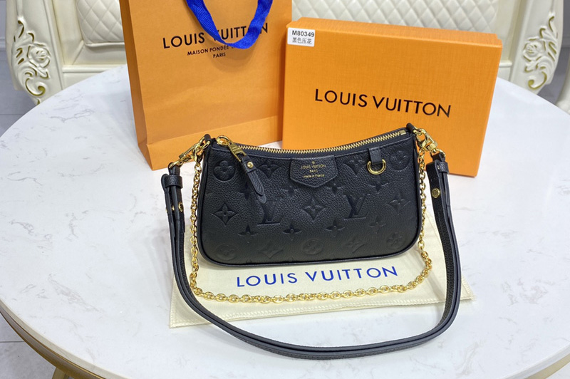Louis Vuitton M80349 LV Easy Pouch On Strap in Black Monogram Empreinte leather