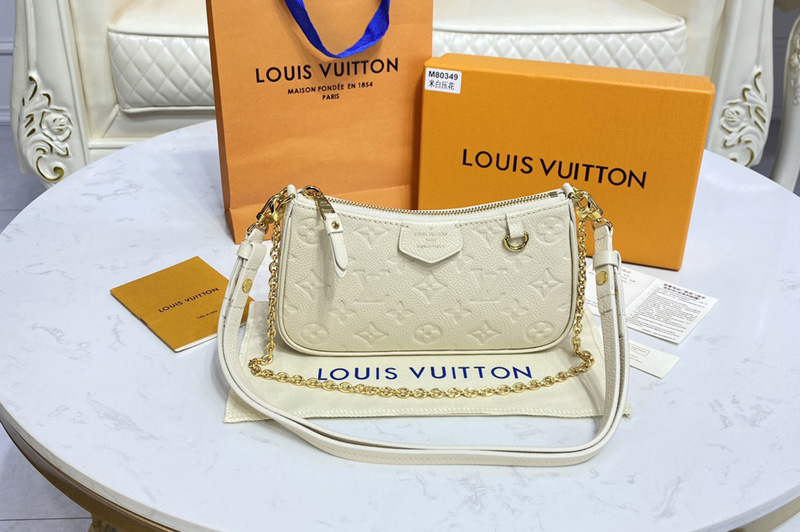 Louis Vuitton M81066 LV Easy Pouch On Strap in White Monogram Empreinte leather
