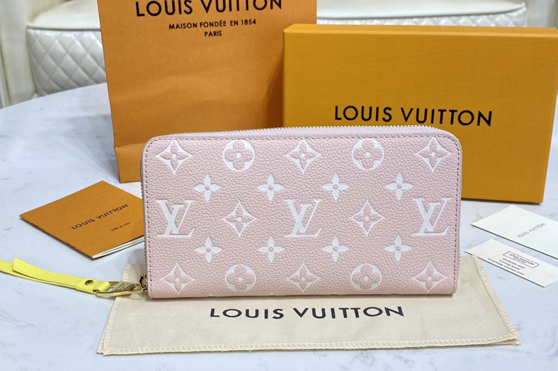 Louis Vuitton M81279 LV Zippy wallet on Pink/Beige/Yellow Monogram Empreinte leather