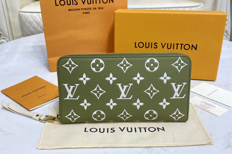 Louis Vuitton M81280 LV Zippy wallet on Khaki/Beige/Cream Monogram Empreinte leather