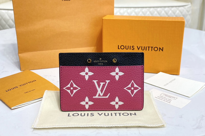 Louis Vuitton M81282 LV Card Holder in Black/White/Pink Monogram Empreinte leather