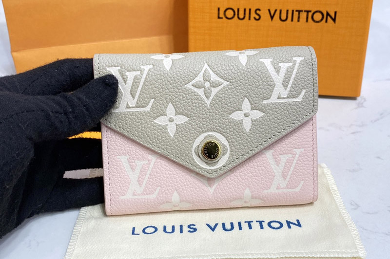 Louis Vuitton M81289 LV Victorine wallet in Pink/Beige/Yellow Monogram Empreinte Leather