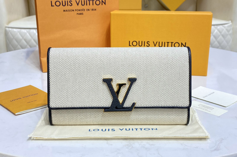 Louis Vuitton M81305 LV Capucines wallet in Canvas and Black cowhide leather