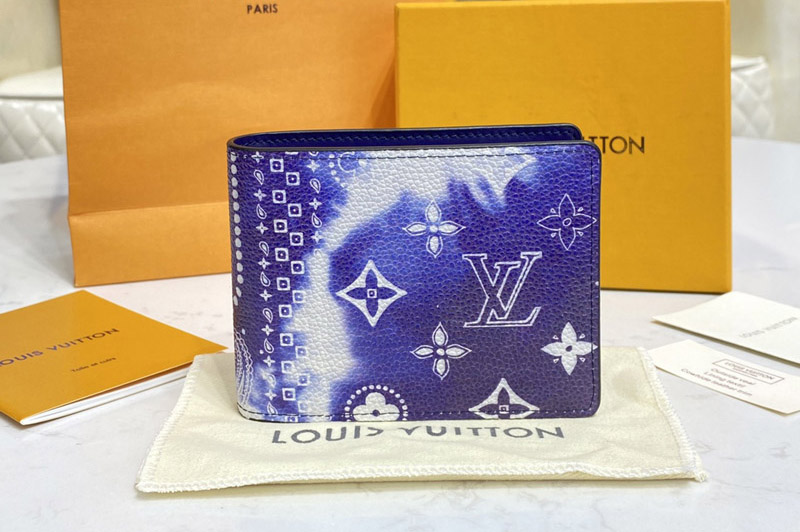 Louis Vuitton M81404 LV Slender Wallet in Blue Cowhide leather