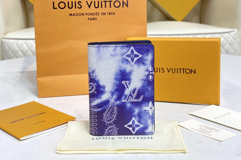 Louis Vuitton M81413 LV Pocket Organizer in Blue Cowhide leather
