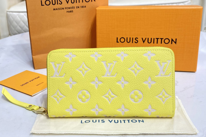 Louis Vuitton M81427 LV Zippy wallet in Yellow Monogram Empreinte Leather