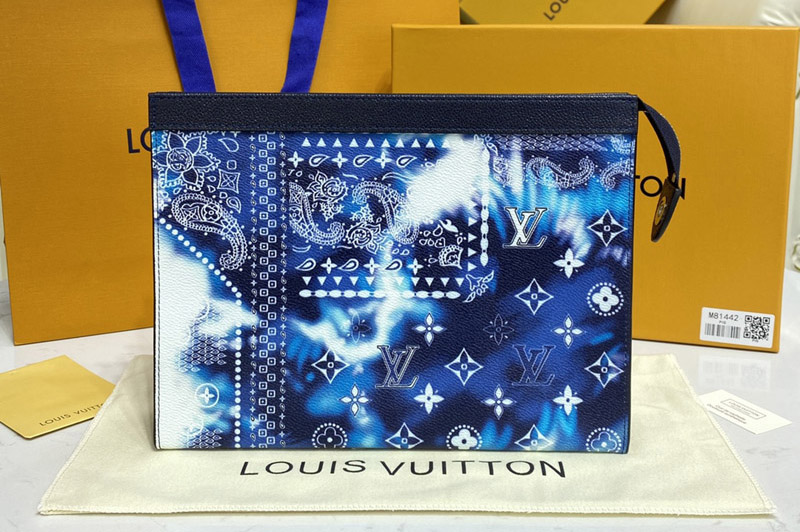 Louis Vuitton M81442 LV Pochette Voyage in Blue Cowhide leather
