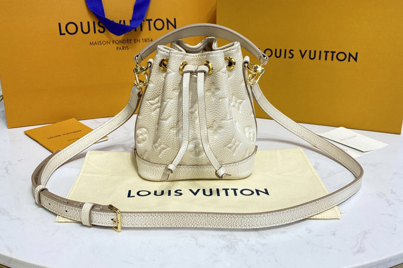 Louis Vuitton M81463 LV Nano Noé Bucket Bag in Beige Monogram Empreinte leather