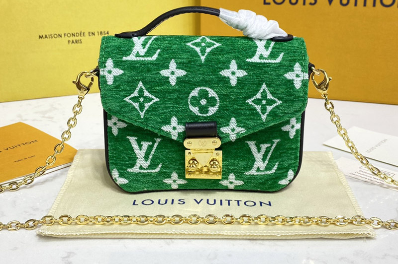 Louis Vuitton M81494 LV Micro Métis bag in Green Monogram jacquard velvet