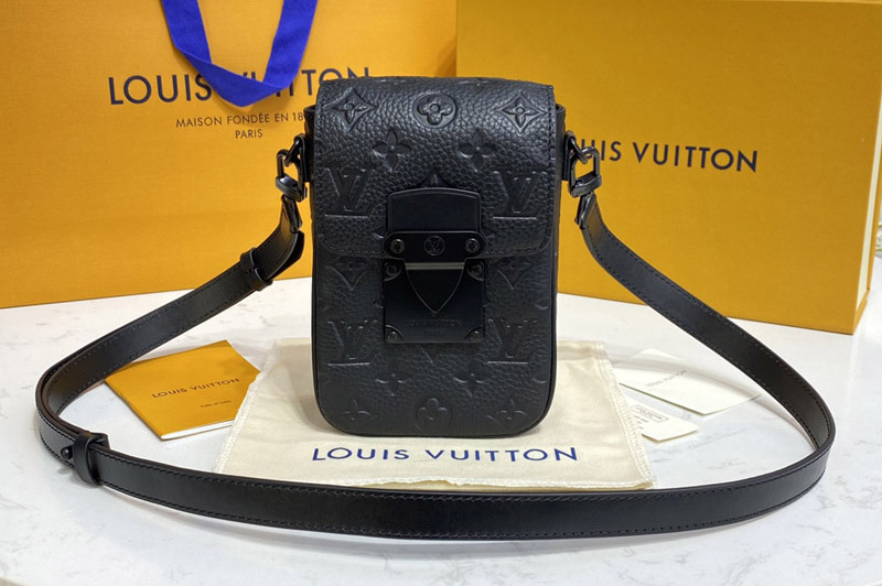 Louis Vuitton M81524 LV S-Lock Vertical wearable wallet in Black Taurillon Monogram leather