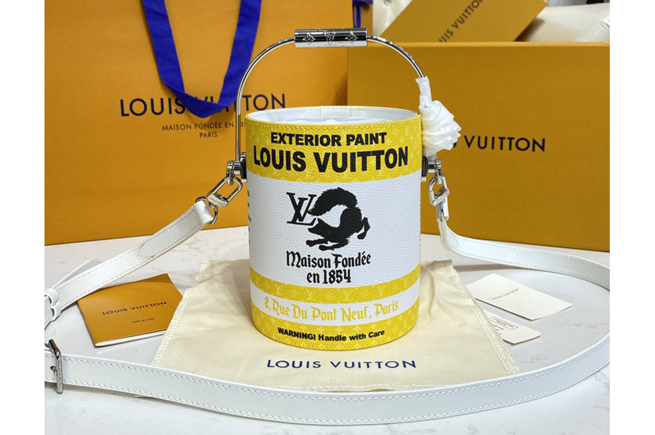 Louis Vuitton M81593 LV Paint Can Bag in Yellow Coated canvas and cowhide leather