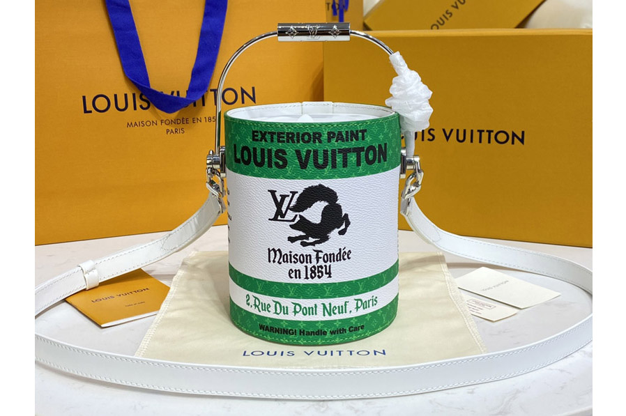 Louis Vuitton M81592 LV Paint Can Bag in Green Coated canvas and cowhide leather