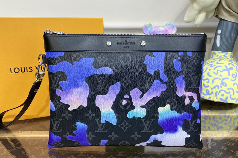 Louis Vuitton M81848 LV To-Go pouch in Sunrise Monogram Eclipse coated canvas