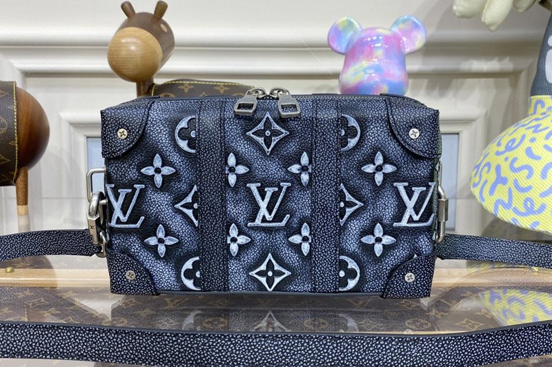 Louis Vuitton M81776 LV Soft Trunk Bag in Charcoal Cowhide leather