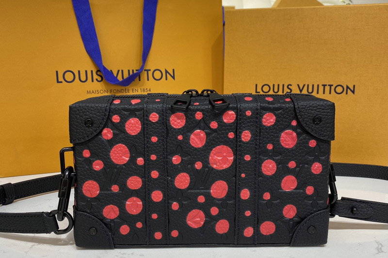 Louis Vuitton M81905 LV x YK Soft Trunk wearable wallet in Black and red Taurillon Monogram cowhide with Infinity Dots print