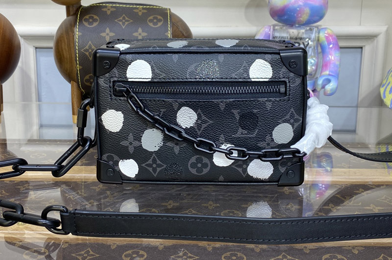 Louis Vuitton M81936 LV x YK Mini Soft Trunk Bag in Monogram Eclipse coated canvas with 3D Painted Dots print